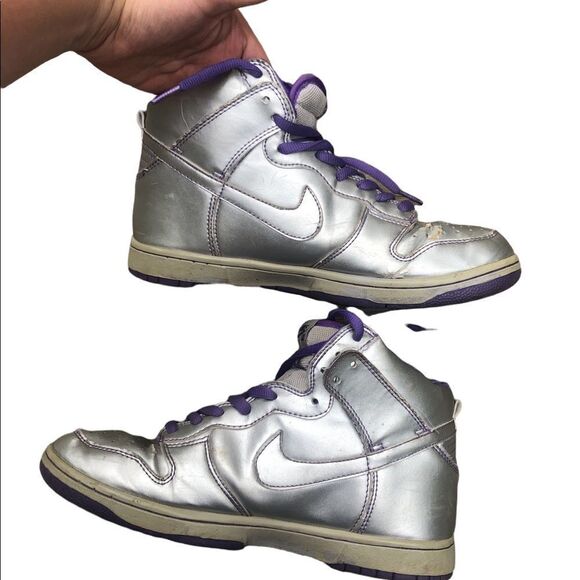 Vintage 2007 Nike SB Dunk High Premium ‘Dinosaur Jr’ Size 10 Silver - Picture 16 of 16